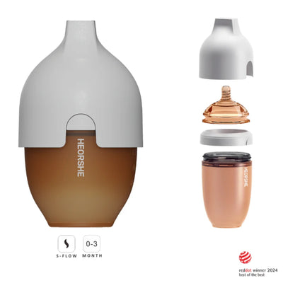 Mamadeira HEORSHE 160ML Grey - Mamadeira de bucal ultra-largo